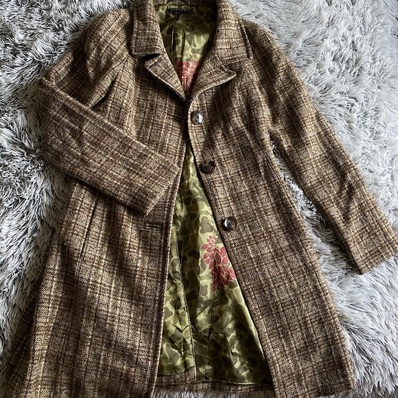 Sisley Jackets & Blazers - Sisley Italian vintage wool tweed long coat jacket